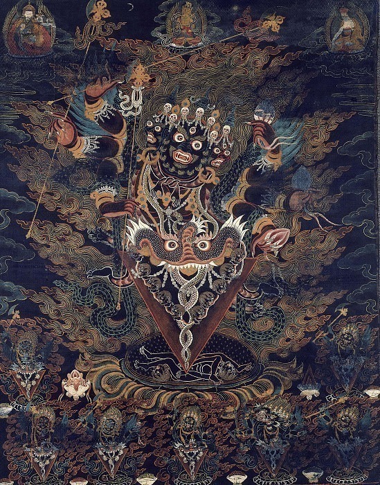 Painted Banner (Thangka) with Guru Dragpur, a Wrathful Form of Padmasambhava. Tibet
