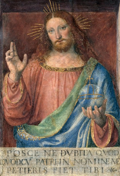 Луини, Бернардино (1480 Луино - 1532 Милан) -- Благословляющий Христос. часть 4 Лувр