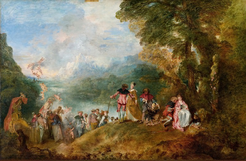 Ватто, Жан-Антуан (1684 Валансьен - 1721 Ножан-сюр-Марн) -- Отплытие на остров Цитеру. часть 4 Лувр
