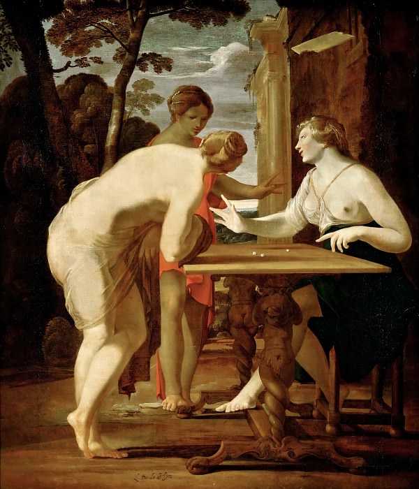 Ла Ир, Лоран де (Париж 1606-1656) -- Три девушки, играющие в кости. часть 4 Лувр