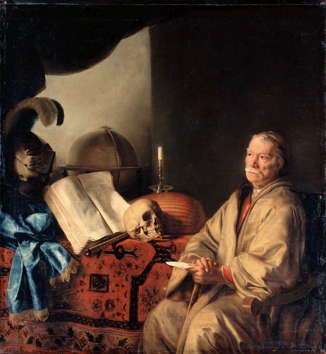 Неллер, сэр Годфрид (1646 Любек - 1723 Лондон) -- Пожилой мужчина, размышляющий о суетности бытия. часть 4 Лувр