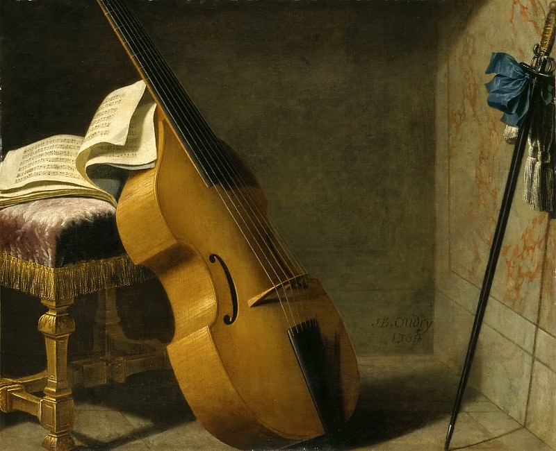 Бойе, Мишель (1668 Ле Пюи - 1724 Париж) -- Контрабас, нотная тетрадь и меч. часть 4 Лувр