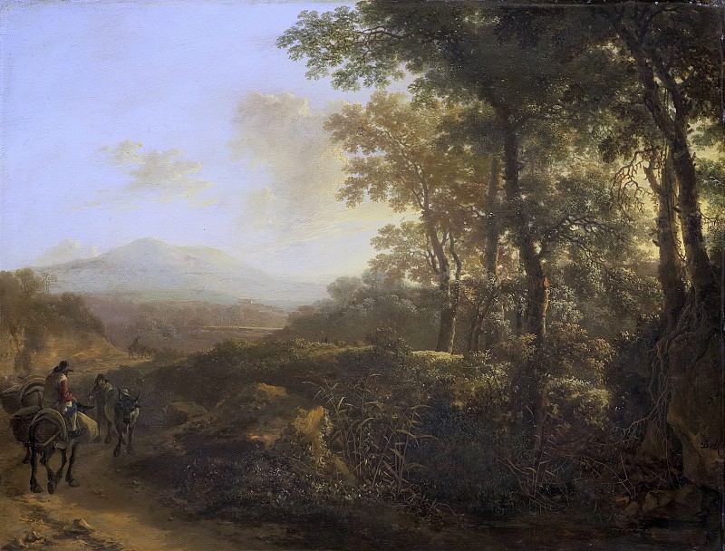 Ян Бот -- Итальянский пейзаж и погонщик осла, 1640-1652. Рейксмузеум: часть 3