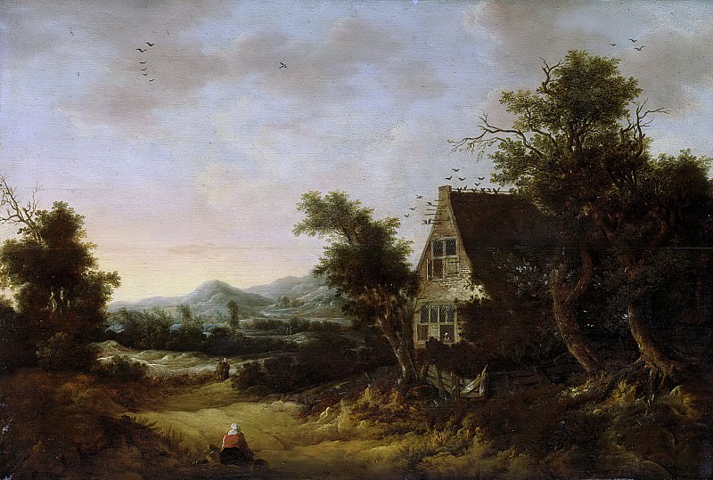 Корнелис ван Звитен -- Жилище крестьянина в холмистой местности, 1653. Рейксмузеум: часть 3