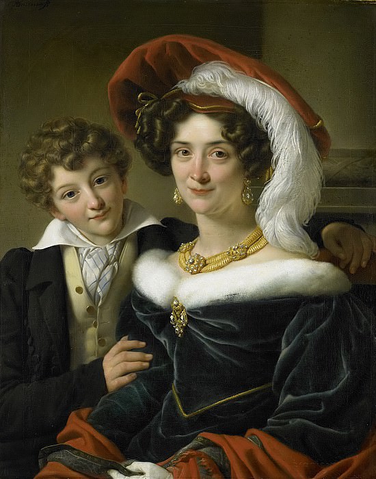 Круземан, Корнелис -- Рудольфина Вильгельмина Элизабет де Стурлер (1798-1873), вторая жена графа Йоханнеса ван ден Боса с их сыном Рихардом Леувенхартом, 1829. Рейксмузеум: часть 3