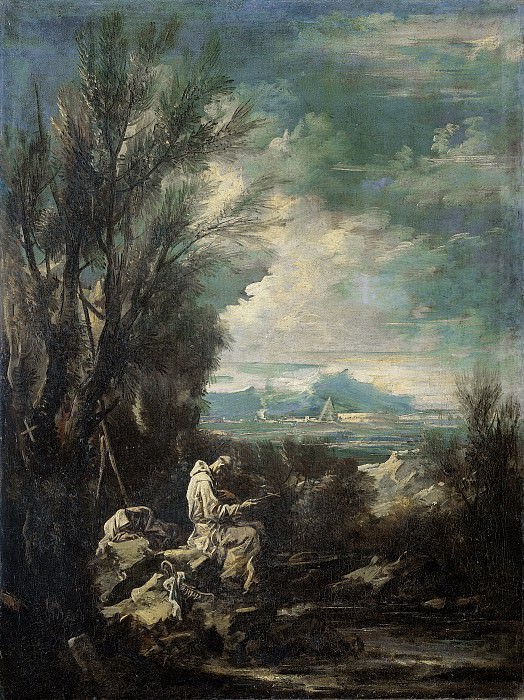 Маньяско, Алессандро - Святой Бруно? на фоне пейзажа, 1700-49. Рейксмузеум: часть 3