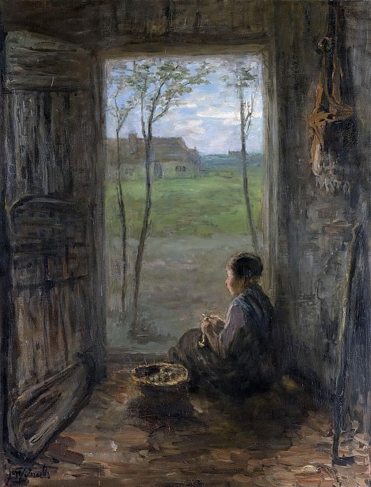 Йосеф Исраэлс-- Картина, открывающаяся из двери, 1905. Рейксмузеум: часть 3