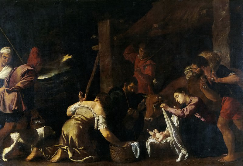 Orrente, Pedro de -- La Adoración de los pastores. Part 3 Prado Museum