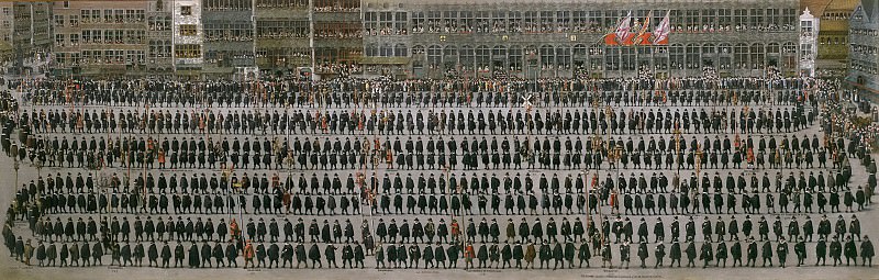 Alsloot, Denis van -- Fiestas del Ommeganck o Papagayo, en Bruselas: procesión de gremios. Part 3 Prado Museum