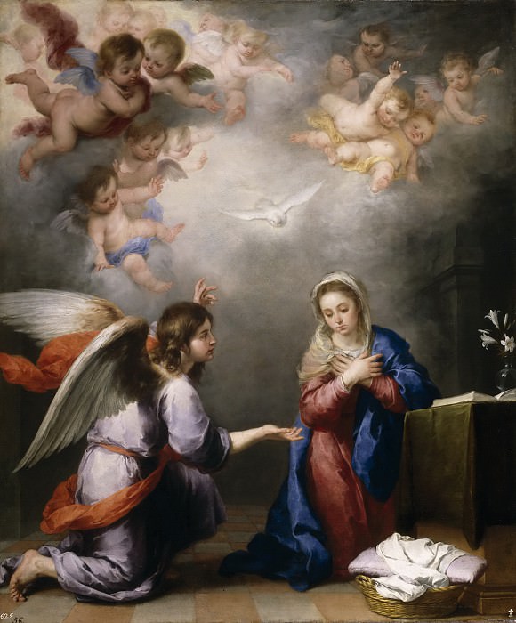 Murillo, Bartolomé Esteban -- La Anunciación. Part 3 Prado Museum