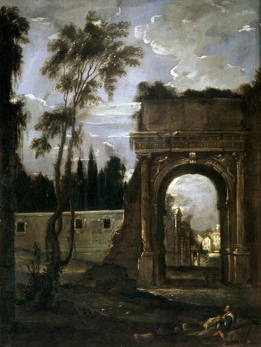 Martínez del Mazo, Juan Bautista -- El Arco de Tito en Roma. Part 3 Prado Museum