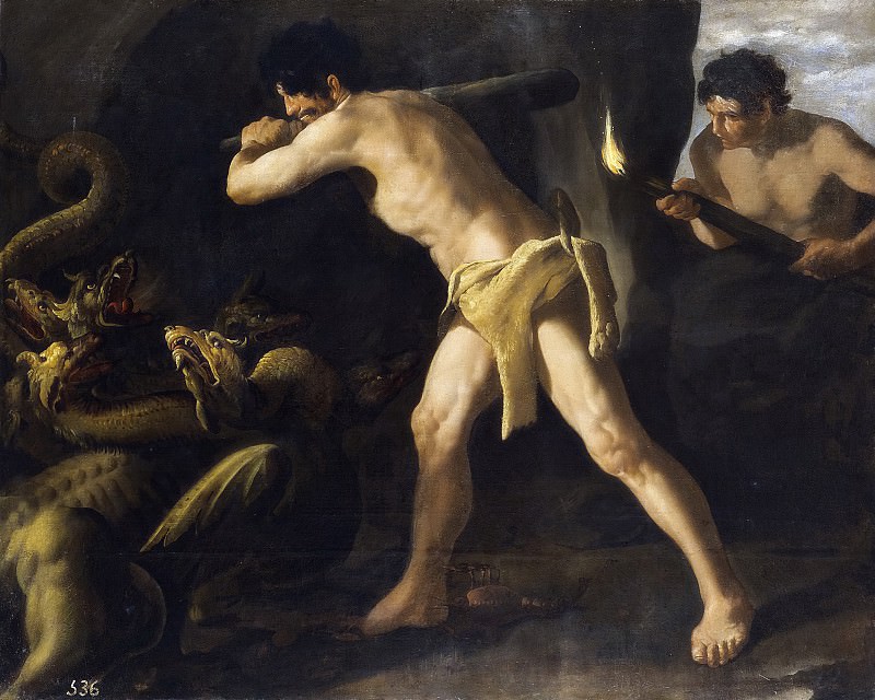 Zurbarán, Francisco de -- Lucha de Hércules con la Hidra de Lerna, Part 3 Prado Museum