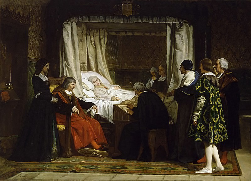 Rosales Gallinas, Eduardo -- Doña Isabel la Católica dictando su testamento. Part 3 Prado Museum