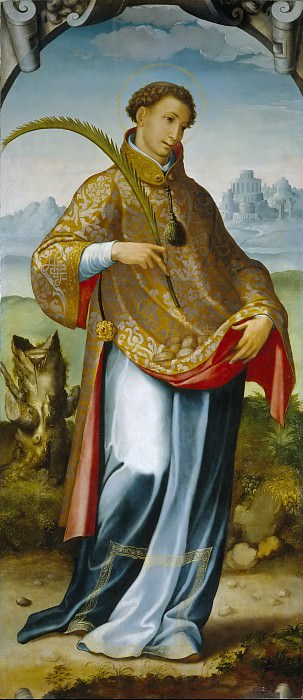 Correa de Vivar, Juan -- San Esteban / Imposición de la casulla a San Ildefonso. Part 3 Prado Museum