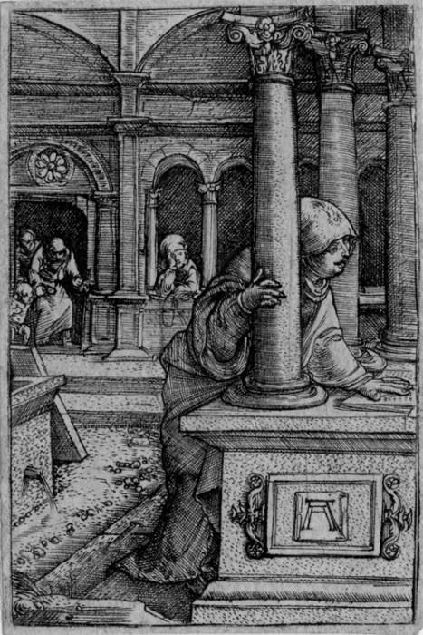 Альбрехт Альтдорфер Мария, ищущая своего сына в синагоге, ок.1519-20. Европейская живопись; часть 1