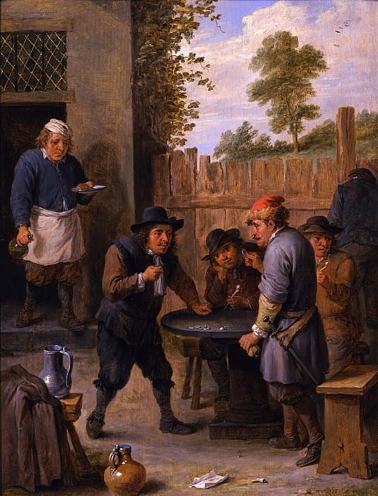 David Teniers The Younger Peasants playing dice outside an inn 18342 172. Европейская живопись; часть 1