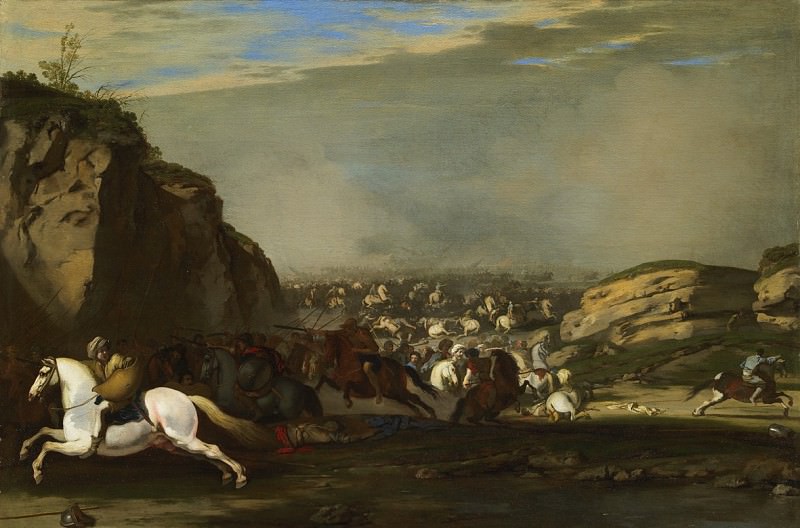 Aniello Falcone Cavalry Battle between Turks and Christians 27791 203. European art; part 1