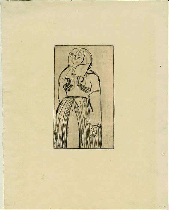 Armand Seguin Femme en coiffe de dos вЂ“ Breton Woman in a Cap Seen from Behind three quarter length ca 1893вЂ“94 123199 1124. European art; part 1