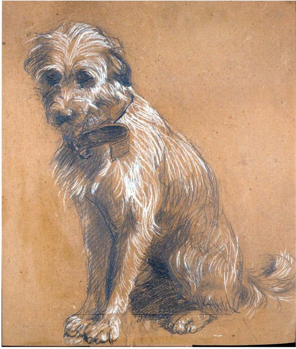 VINCENZO GEMITO Seated Dog 106239 1765. часть 5 - европейского искусства Европейская живопись