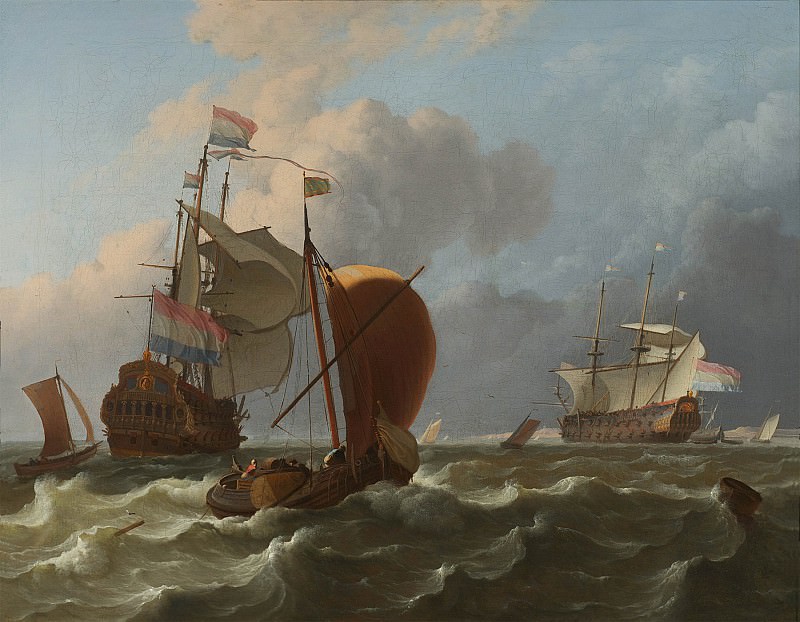 The Konig Willem 111 and other ships in the roads off Texel 26061 20. часть 5 -- European art Европейская живопись