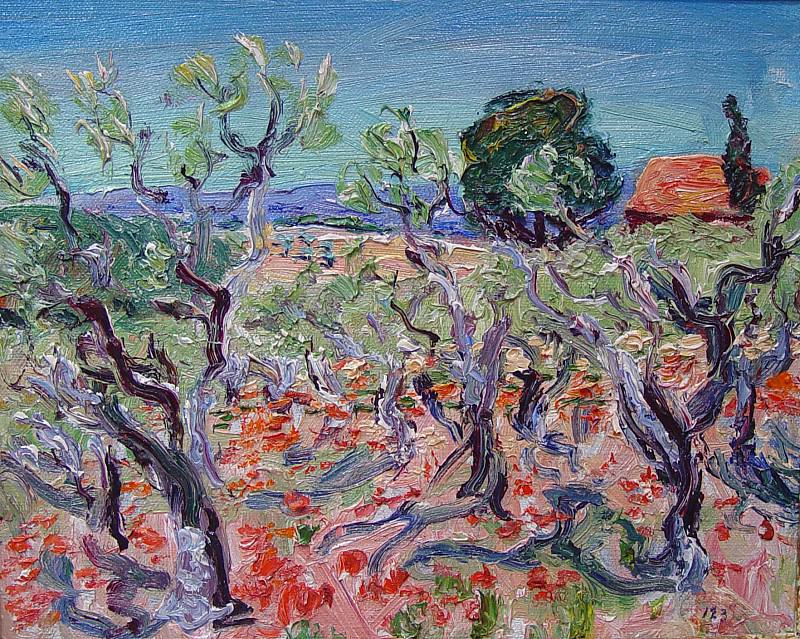 Rene Seyssaud Olive wood and poppies 38365 3306. часть 5 -- European art Европейская живопись