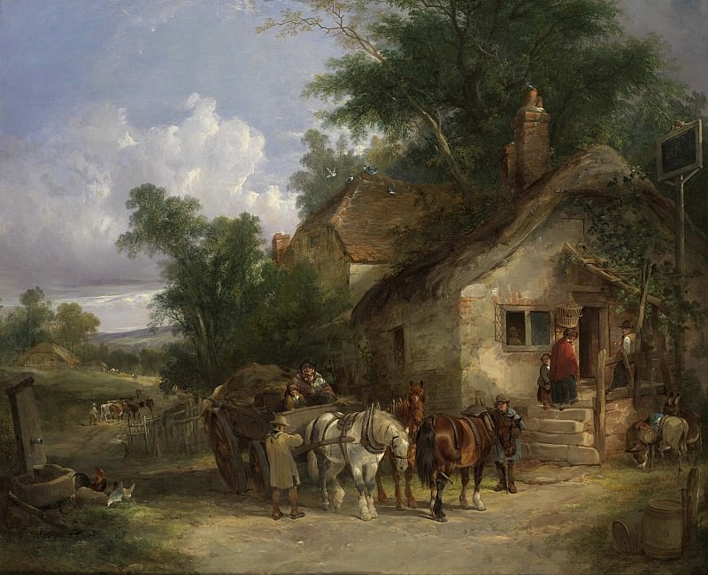 William Shayer Sr A Halt at the Inn 17119 2426. часть 5 - европейского искусства Европейская живопись