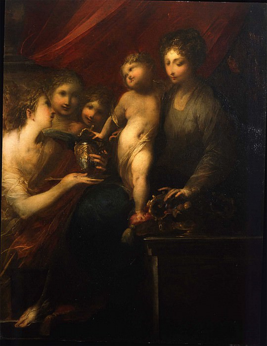 Valerio Castello The Virgin and Child Attended by Angels known as the Madonna della Fruttiera 16678 203. часть 5 - европейского искусства Европейская живопись