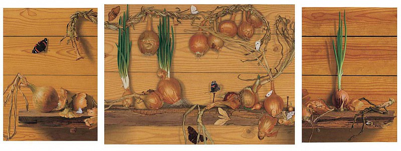 Triptych with Onions and Butterflies 11464 172. часть 5 - европейского искусства Европейская живопись