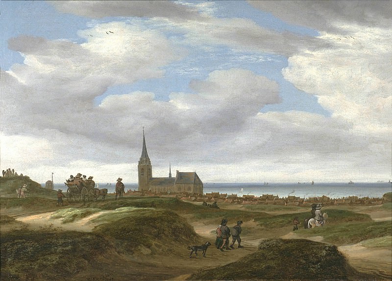 Salomon van Ruysdael A view of Scheveningen from the dunes 61941 20. часть 5 - европейского искусства Европейская живопись