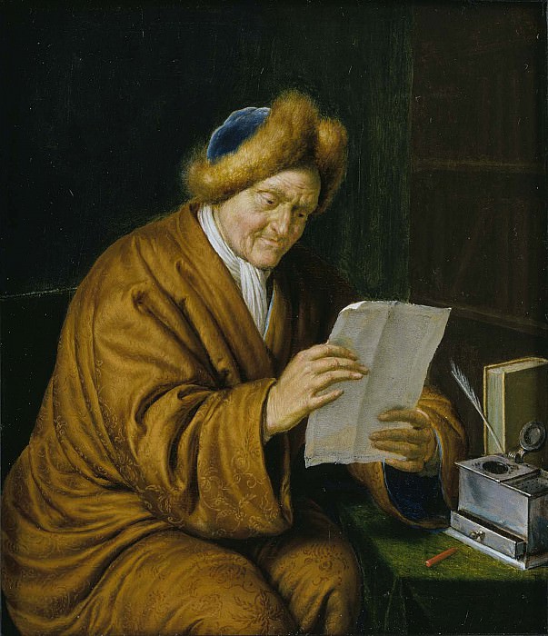 Виллем ван Мирис Старик, читающий письмо. часть 5 - европейского искусства Европейская живопись