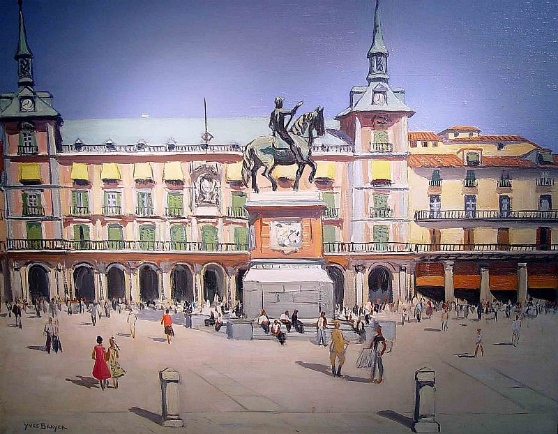 Yves Brayer La Plaza Mayor in Madrid 57679 3306. часть 5 -- European art Европейская живопись