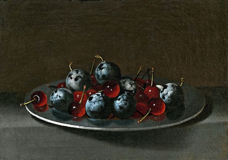 Хамен и Леон, Хуан ван дер -- Блюдо со сливами и вишней. часть 6 Музей Прадо