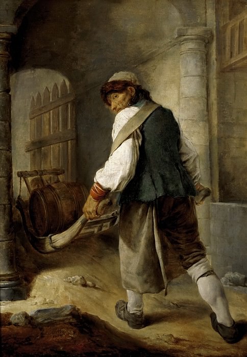 Hutin, Charles François -- Aldeano sajón acarreando un barril. Part 6 Prado Museum