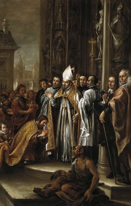 Вальдес Леаль, Хуан де -- Св Амвросий отпускает грехи императору Феодосию. часть 6 Музей Прадо