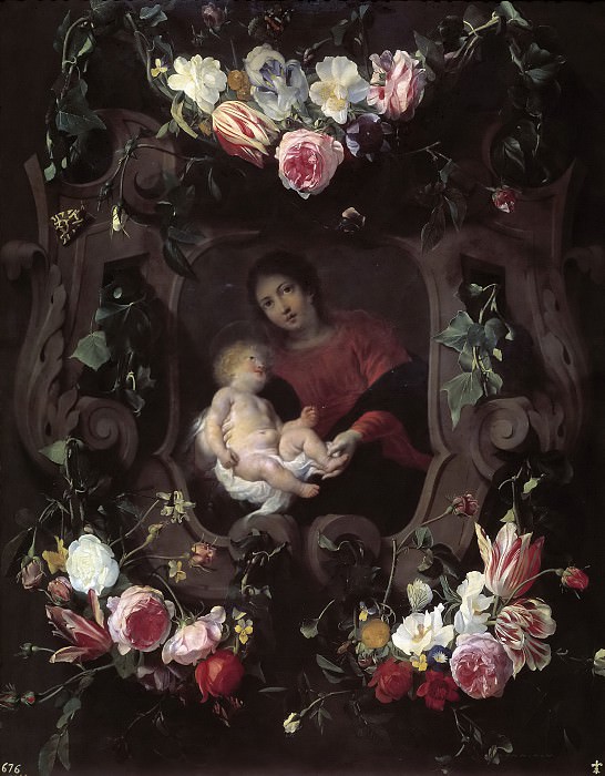 Seghers, Daniel; Schut, Cornelis (?) -- Guirnalda con la Virgen y el Niño. Part 6 Prado Museum