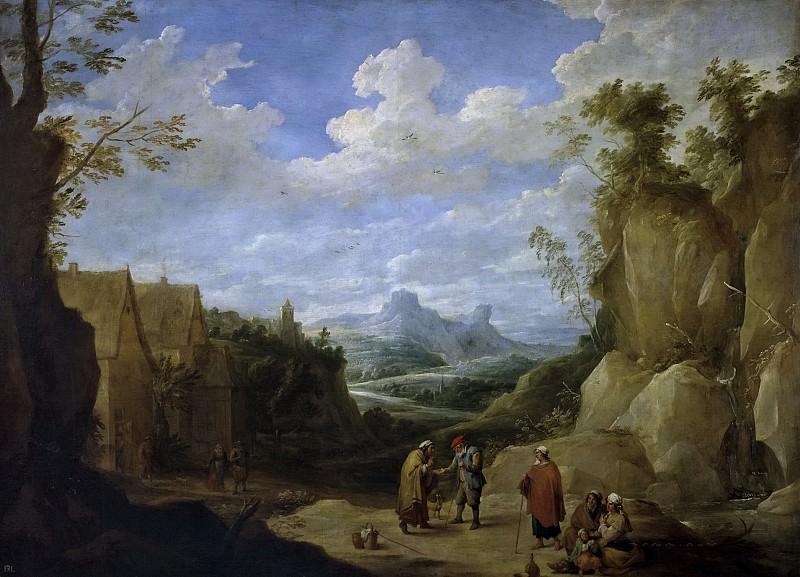 Teniers III, David -- Paisaje con gitanos. Part 6 Prado Museum