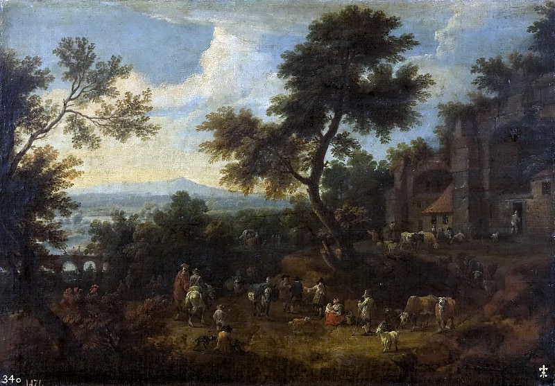 Boudewijns, Adriaen Fransz. -- Descanso en el camino. Part 6 Prado Museum