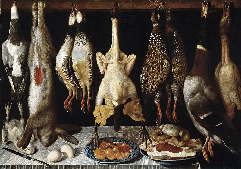 Hiepes, Tomás -- Bodegón de aves y liebre. Part 6 Prado Museum