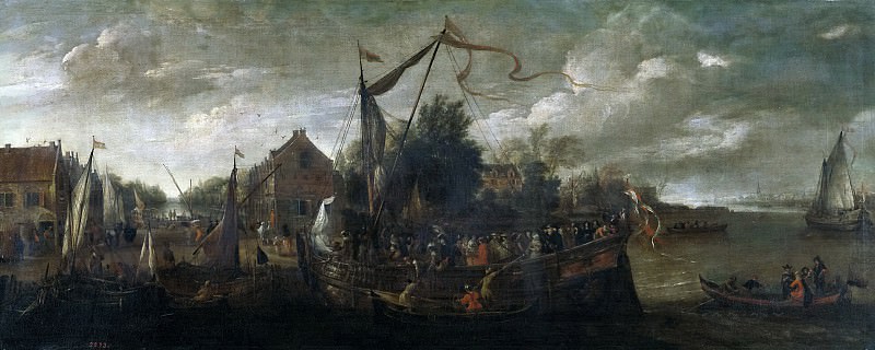 Minderhout, Hendrik van -- Embarco para una fiesta. Part 6 Prado Museum