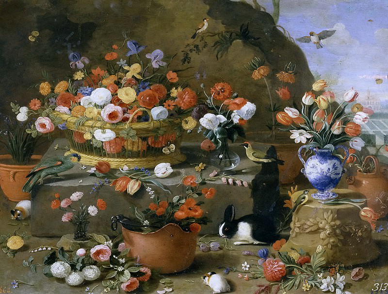 Кессель, Ян ван I -- Натюрморт с цветами. часть 6 Музей Прадо