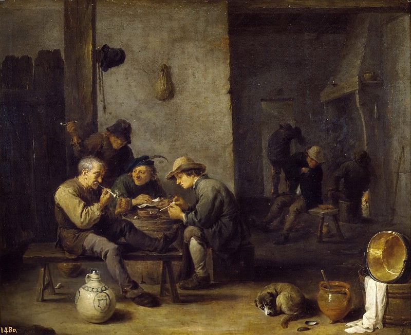 Teniers, David -- Fumadores en una taberna. Part 6 Prado Museum