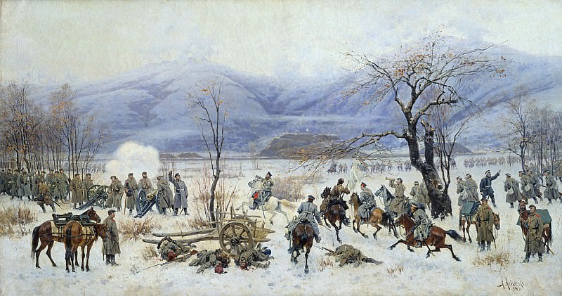 Сражение у Шипки Шейново 28 декабря 1877 года 1894 Холст масло 90х182 см. часть 2 - русских и советских худ Русские и советские художники