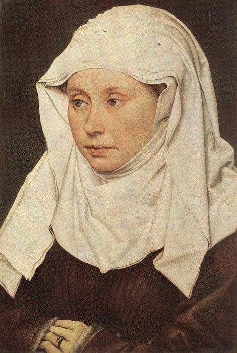 MASTER OF F. PORTRAIT OF A WOMAN, NG LONDON. Flemish