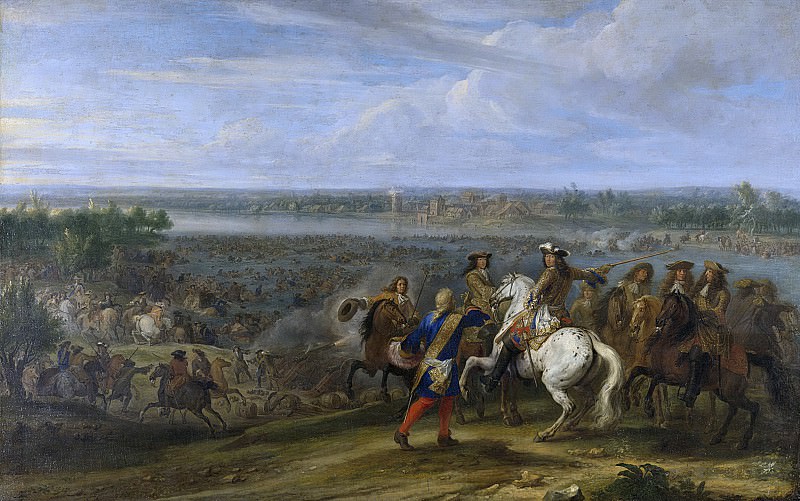 Адам Франс ван дер Мулен -- Людовик XIV движется близ Толейса и у Лобита переправляется через Рейн 12 июня 1672 года, 1672-1690. Рейксмузеум: часть 4