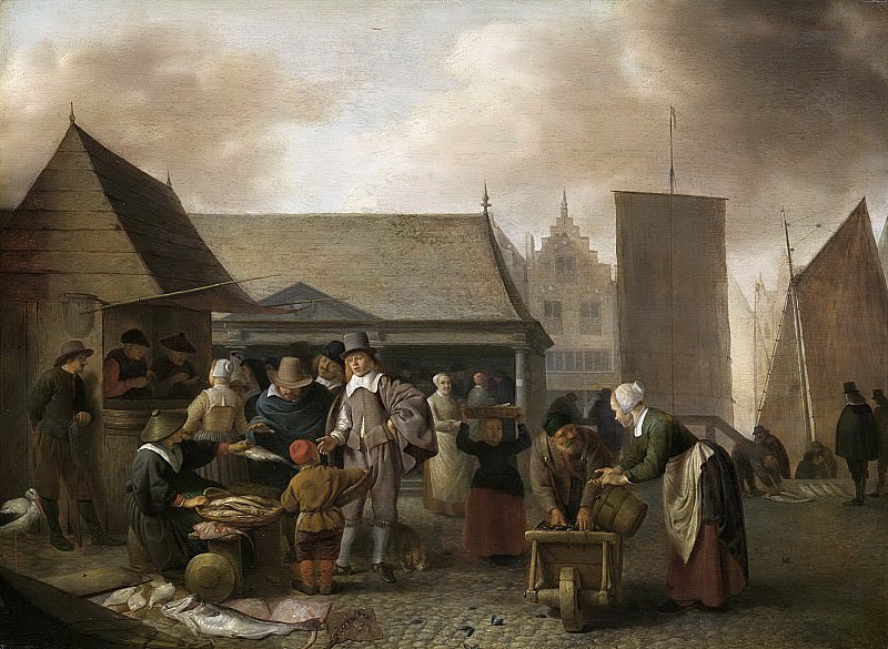 Sorgh, Hendrick Martensz. -- De vismarkt, 1650-1670. Rijksmuseum: part 4