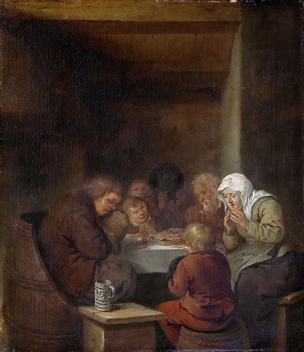 Molenaer, Jan Miense -- Het gebed voor de maaltijd, 1640-1668. Rijksmuseum: part 4