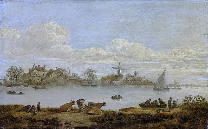 Неизвестный художник -- Вид реки, 1635. Рейксмузеум: часть 4