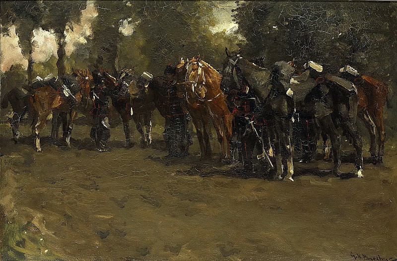 Георг Хендрик Брейтнер -- Отдыхающая кавалерия, 1885. Рейксмузеум: часть 4