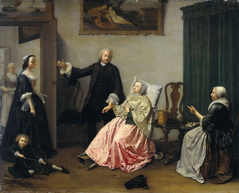 Элизабет Гертрейда Вассенберг -- Визит врача, 1750-1760. Рейксмузеум: часть 4