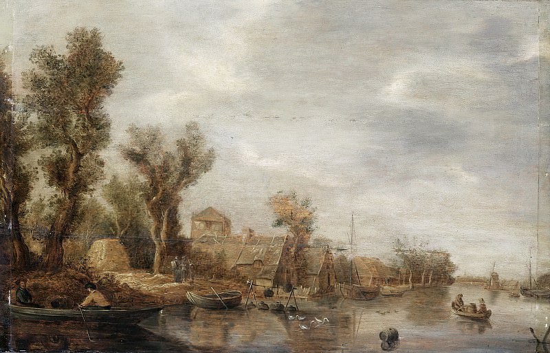 Ян ван Гойен -- Вид реки, 1630. Рейксмузеум: часть 4